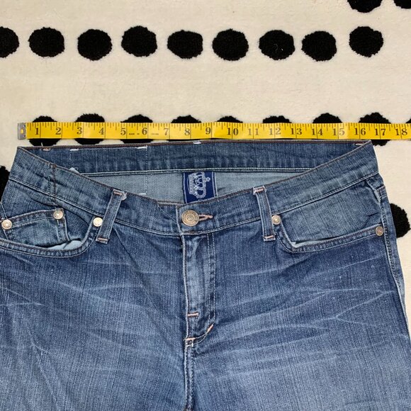 Victoria Beckham Rock & Republic Low Rise Distressed Denim Straight Leg Jeans - Picture 9 of 15